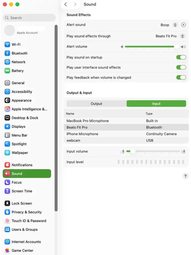 safari sound settings